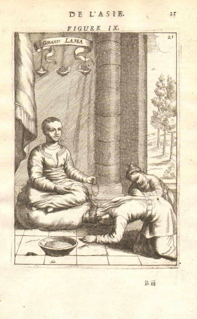 TIBET. Grand (Dalai) Lama probably Ngawang Lobsang Gyatso. Buddhism. MALLET 1683